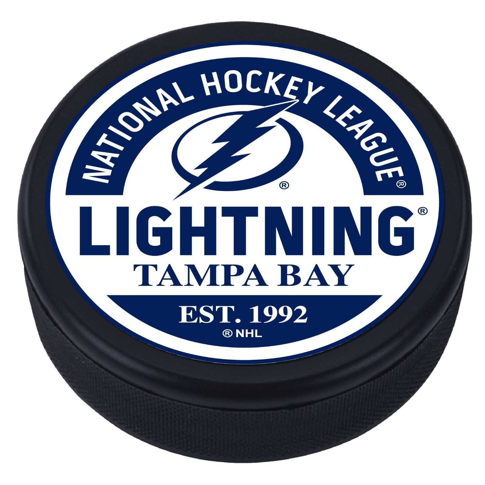 Tampa Bay Lightning Block Design Hockey Puck " EST. 1992 " NEW eBay