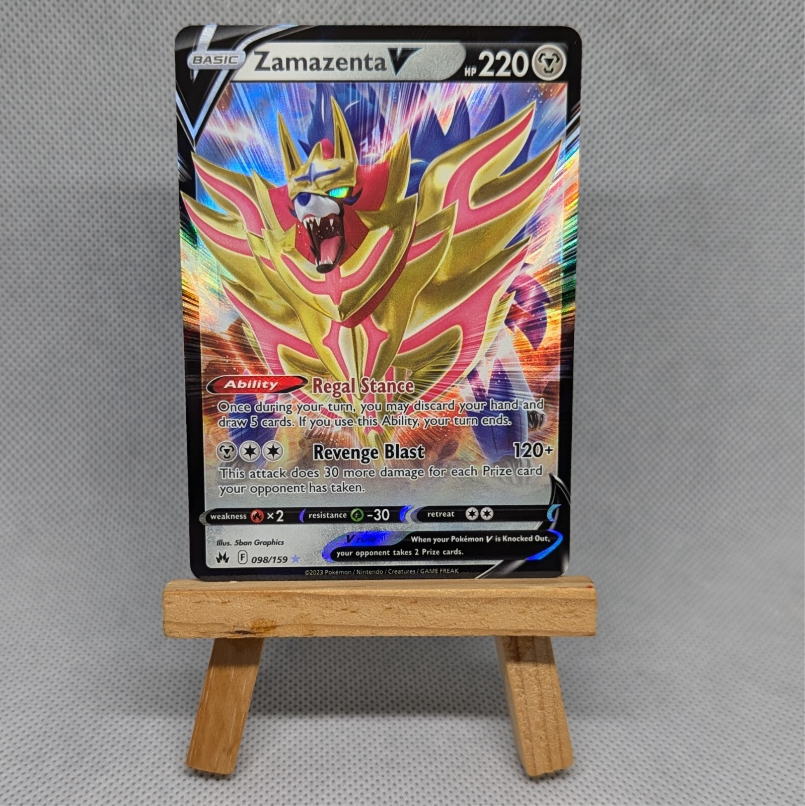 Pokémon TCG Zamazenta V Crown Zenith 098/159 Holo Ultra Rare