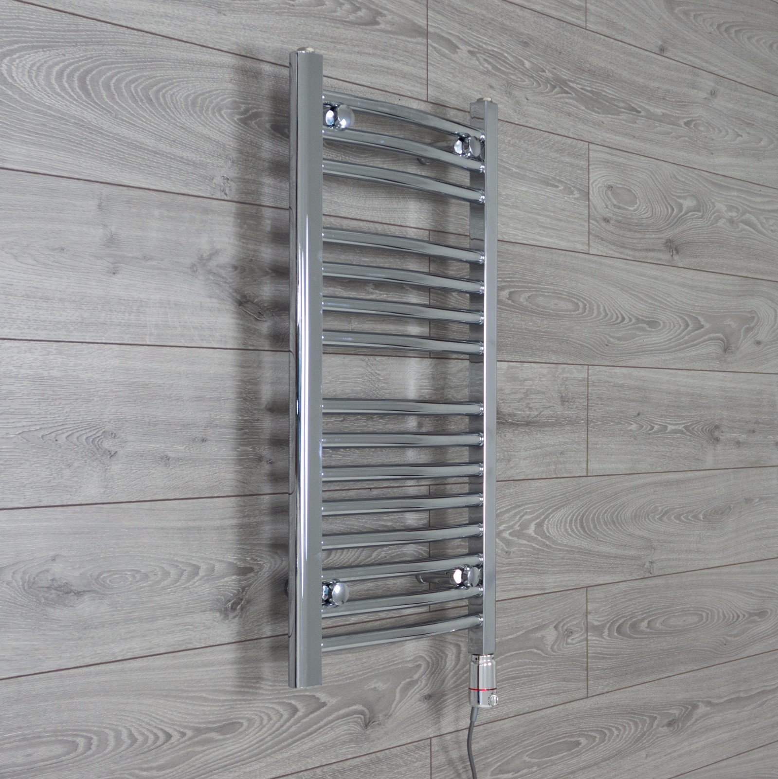 400 mm Wide Chrome Electric Heated Towel Rail Radiator Designer