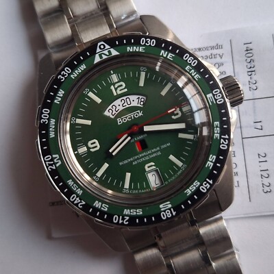 Automatic watch. Vostok Amphibian. 14053B. mod. TOURIST. 24H. 20 ATM.
