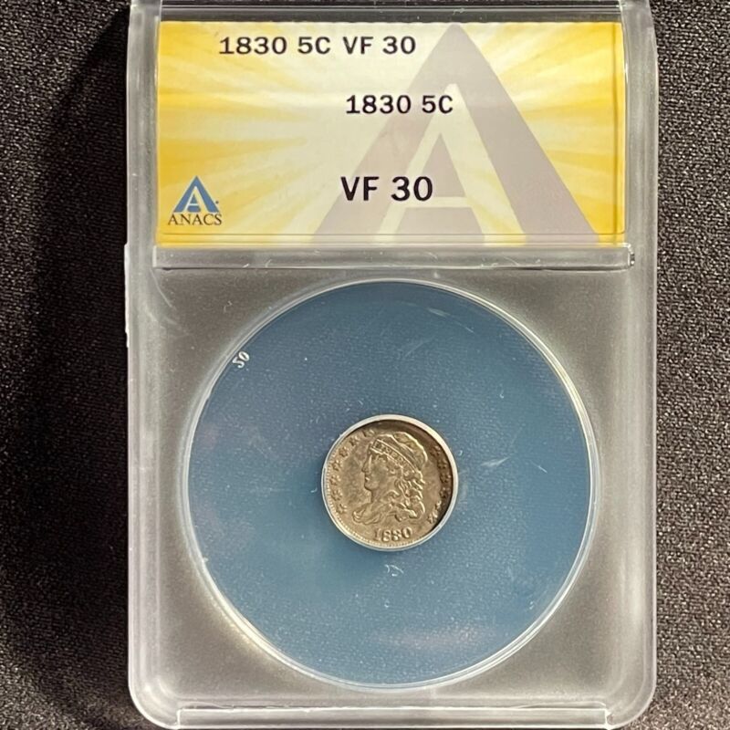 1830 H10c Capped Bust Half Dime Type Coin Choice Very Fine ANACS VF30