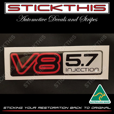 Suit Holden HSV VN VP VR VS SS - Boot Badge V8 5.7 Injection Domed Decal Resin