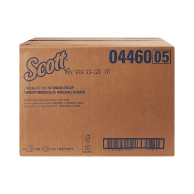 Scott Essential 2-Ply Bathroom Toilet Tissue Paper Rolls White 80 Rolls 04460