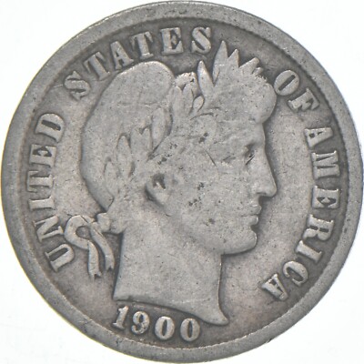 1900-P Barber Dime 90% Silver Average Circ