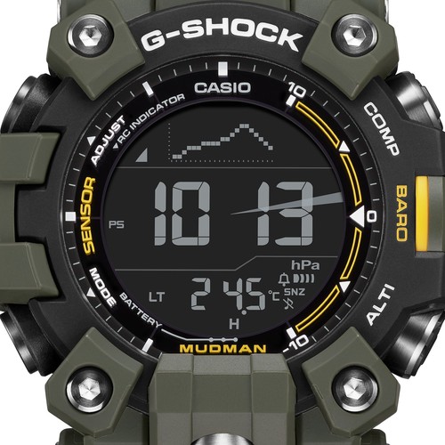 Pre-owned Casio G-shock Gw-9500-3a Mudman Master Of Land Green Solar Power