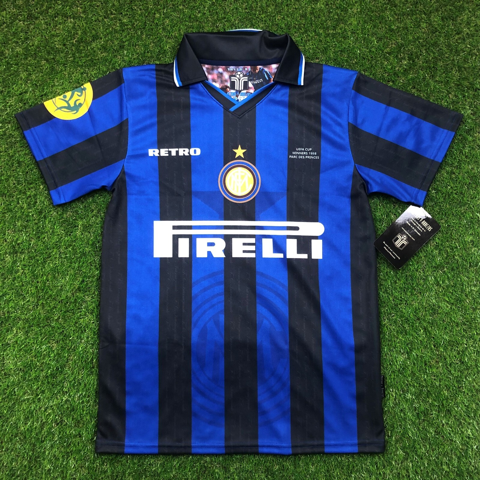 Inter de Milan, Camisa Replica de Futbol Retro, 1999 (Tallaje Americano)