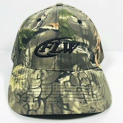 FLW Fishing League Worldwide Realtree Camouflage Camo Strapback Hat Cap