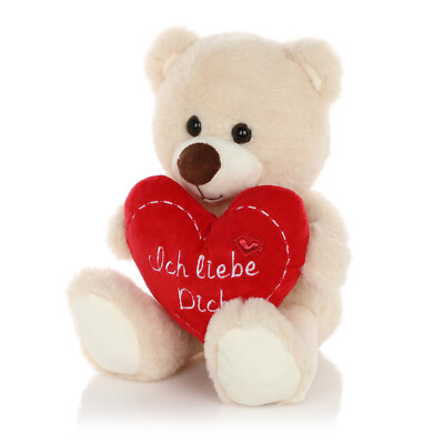 Teddybär Plüschbär mit Herz 25 cm Kuscheltier Partner Geschenk zum Valentinstag