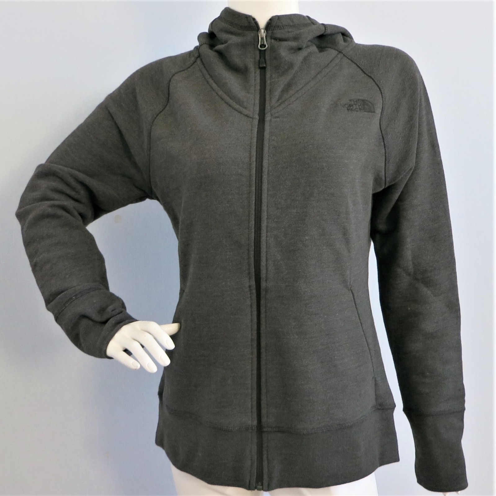 

THE NORTH FACE Женская махровая куртка с капюшоном на молнии во всю длину темно-серая вересковая, размеры XS, S, Tnf dark grey heather