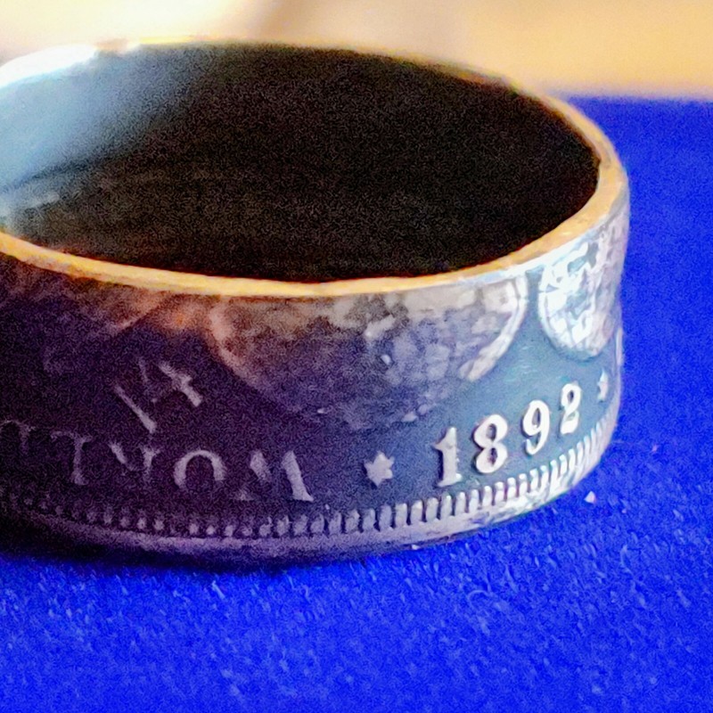 1892-1893 SILVER American Columbian Exposition World's Fair coin ring. Size