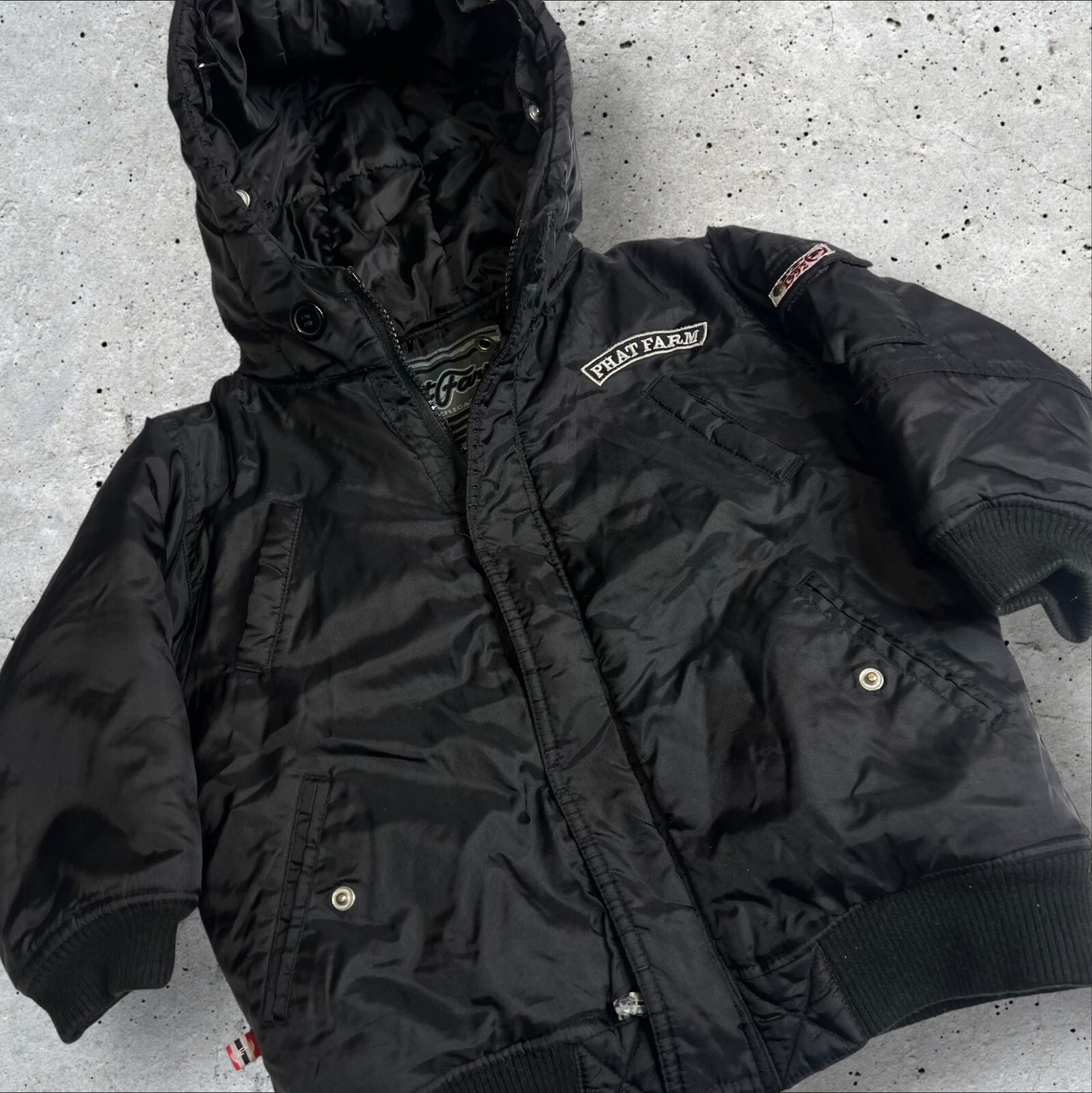 Phat Farm Warm Winter Coat Jacket Hooded Solid Black 4T | eBay