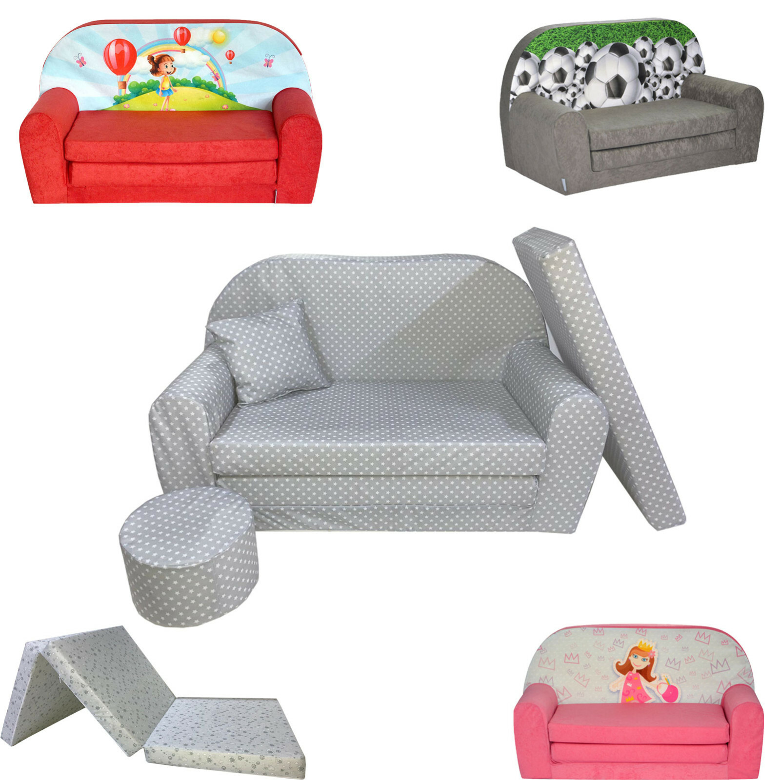 AUSVERKAUF Kindersofa Kindersessel Kindermöbel Sofa Klappmatratze FORTISLINE