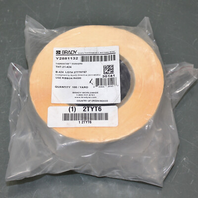 Brady Label Roll THT-21-424, 3'' x 300ft, White Matte Paper for BBP11 BBP12 BBP81