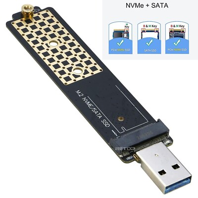 M.2 to USB Reader Adapter Converter, For Both M Key NVMe and B+M Key M.2 SSD