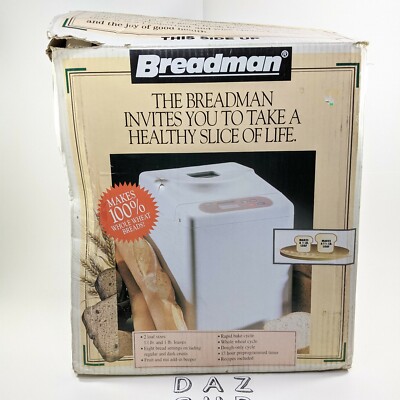 Breadman Automatic Bread Maker 120V White TR441 Mixes Kneads Bakes NEW Open Box