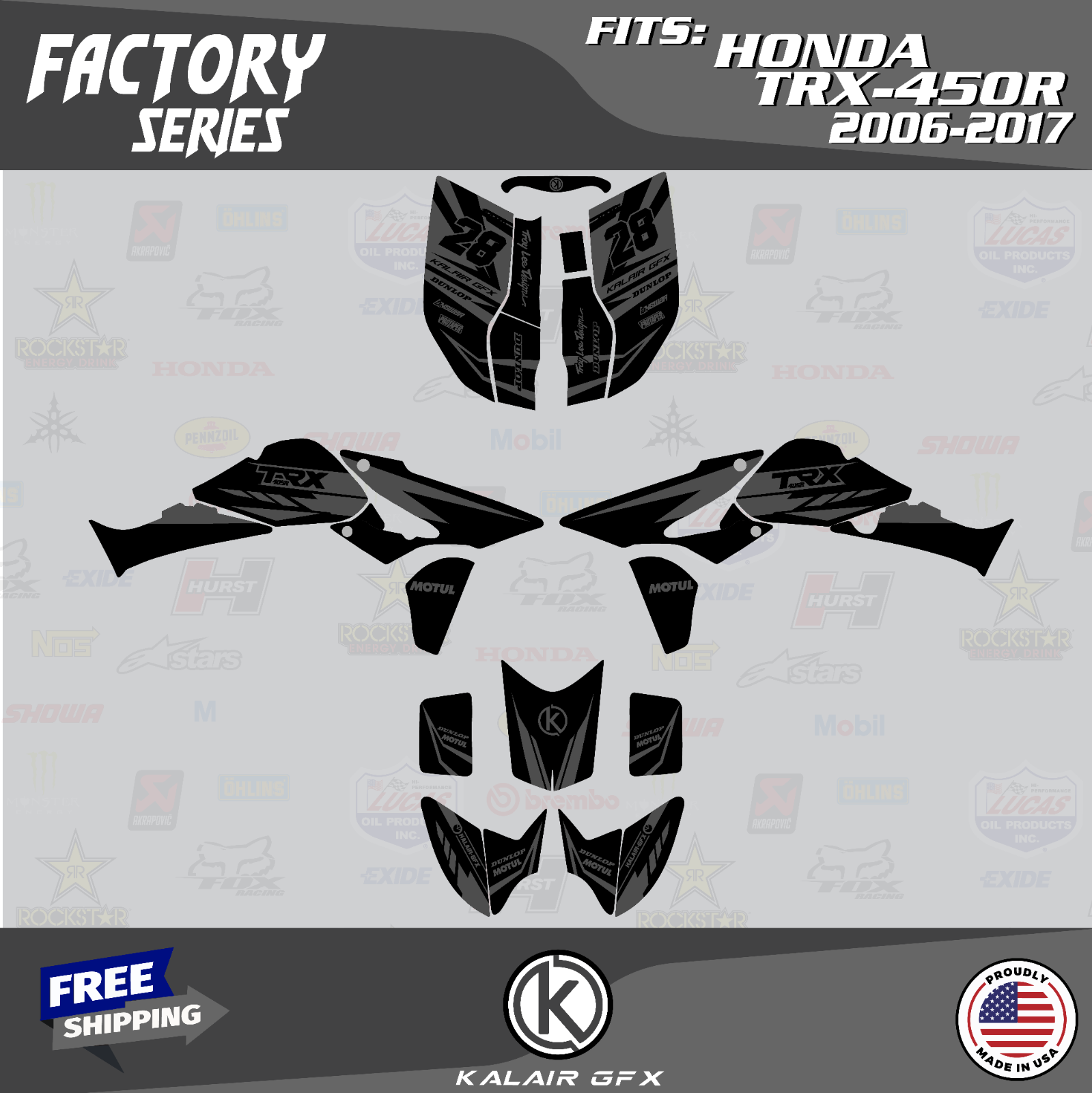 ACRB　５０ Graphics Kit for HONDA TRX450R TRX 450R (2006-2017) 16 Mil