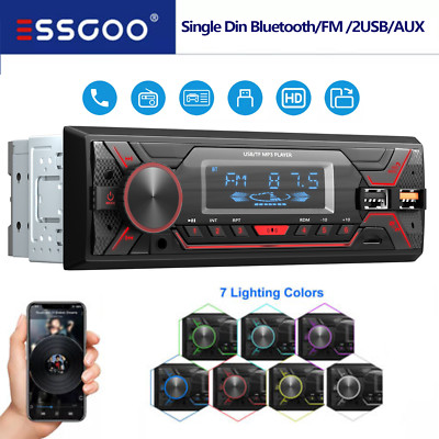 Bluetooth Car Stereo Audio In-Dash FM Aux MP3 Player Single DIN SD USB Head Unit