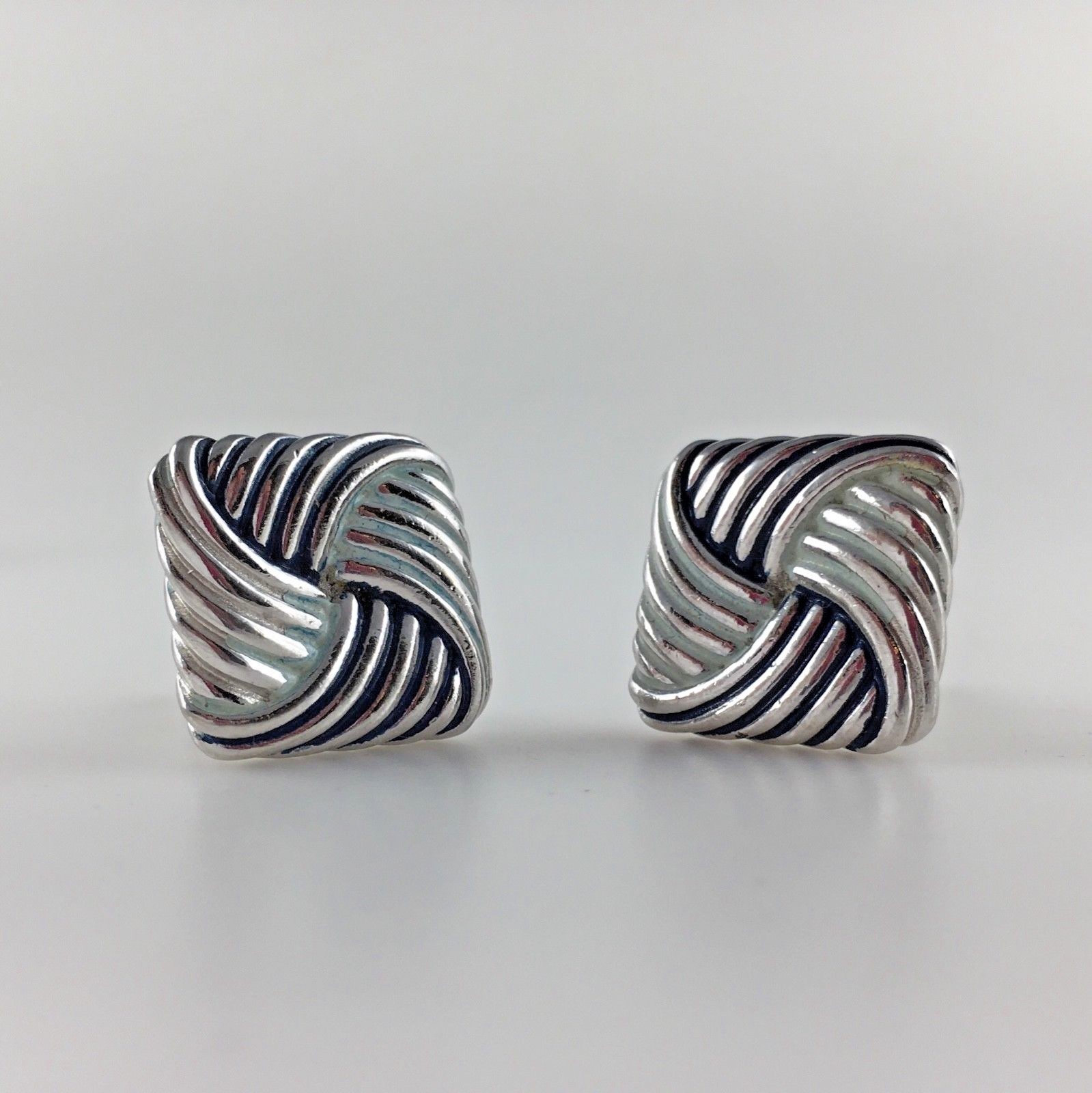 Silver Toned Square Knot Nautical Design Cuff Links Cufflinks Mens Jewelry Gift