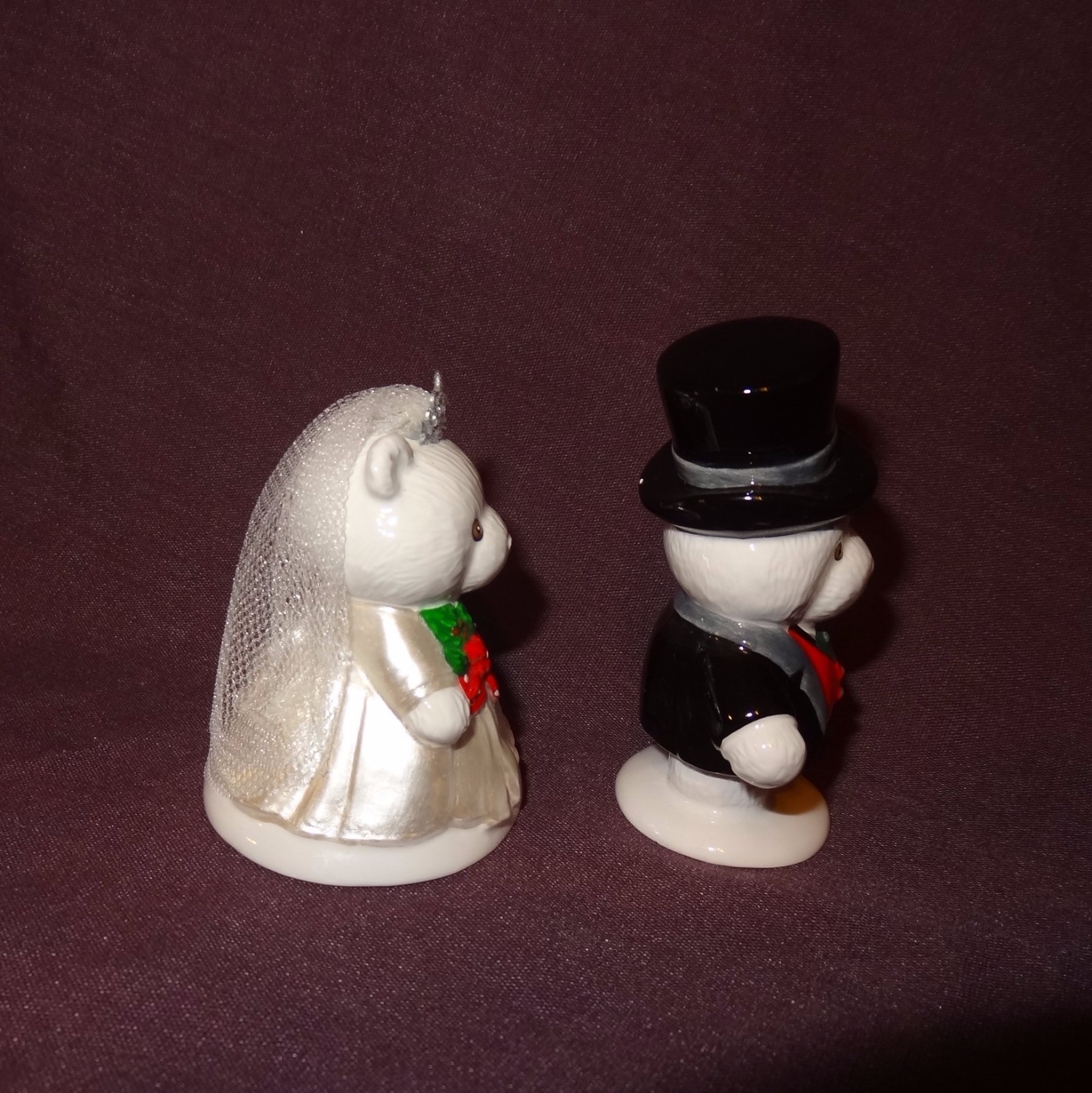 Teddy Bear Wedding Bride Groom Cake Topper Ceramic 2