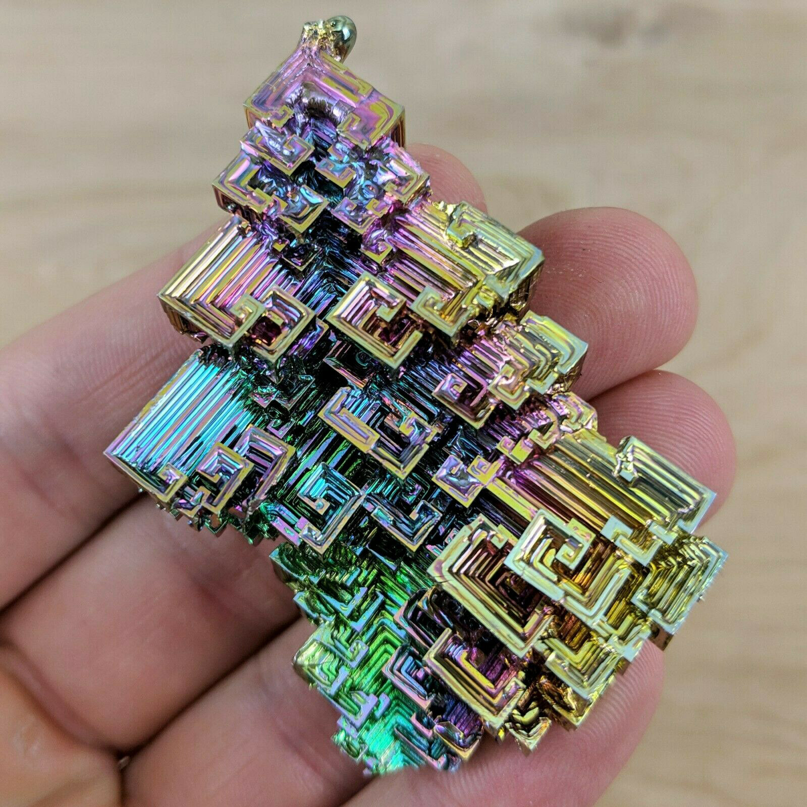5Pcs/Lot Natural Rainbow Aura Titanium Bismuth Crystal Specimen Gemstone Healing eBay
