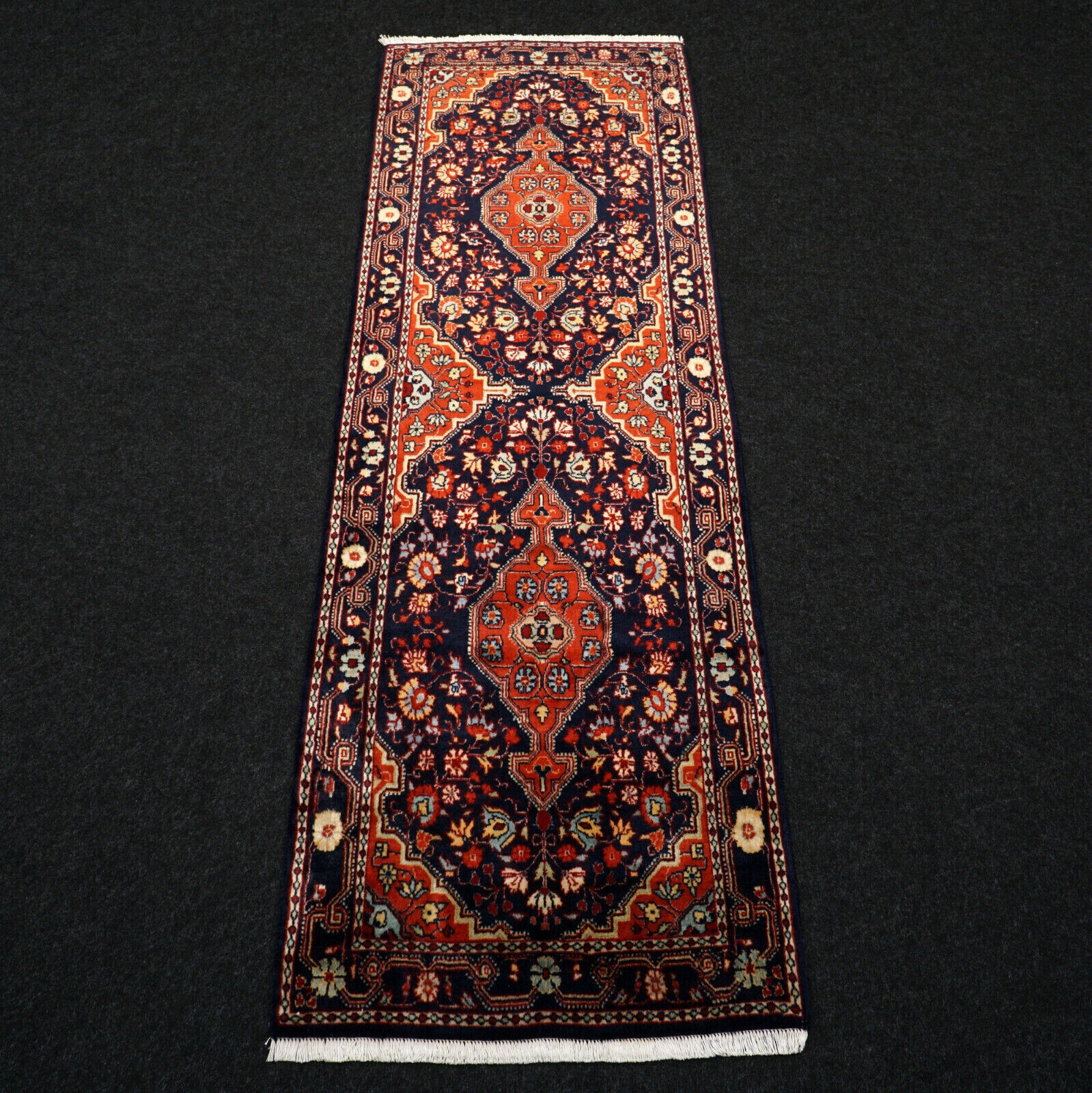 Orient Teppich Djosan 187 x 62 cm Jozan Lufer Dunkelblau Handgeknpft Josan Rug