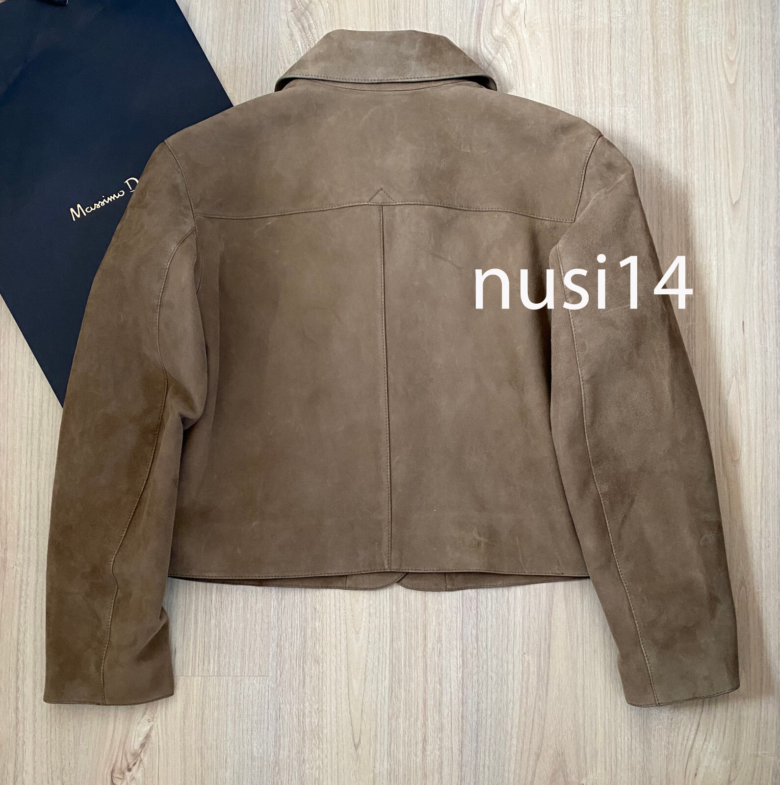Pre-owned Massimo Dutti Woman Fw24 Split Suede Leather Jacket Pockets Washed 4716/826 In Beige