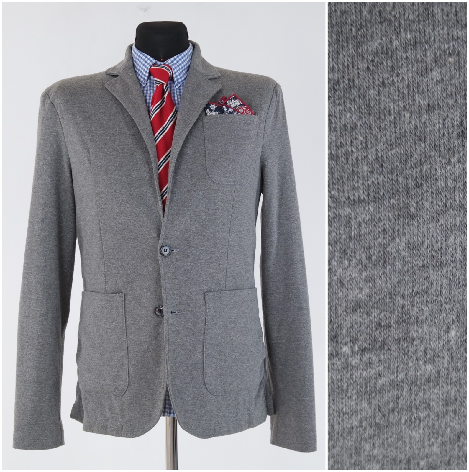 Mens Grey Soft Sport Coat 38L US Size JVZ Blazer Unstructured Jacket Mens Grey Soft Sport Coat 38L US Size JVZ Blazer Unstructured Jacket