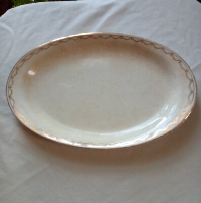Antique 1915 Homer Laughlin Golden Swag Platter Empress Shape