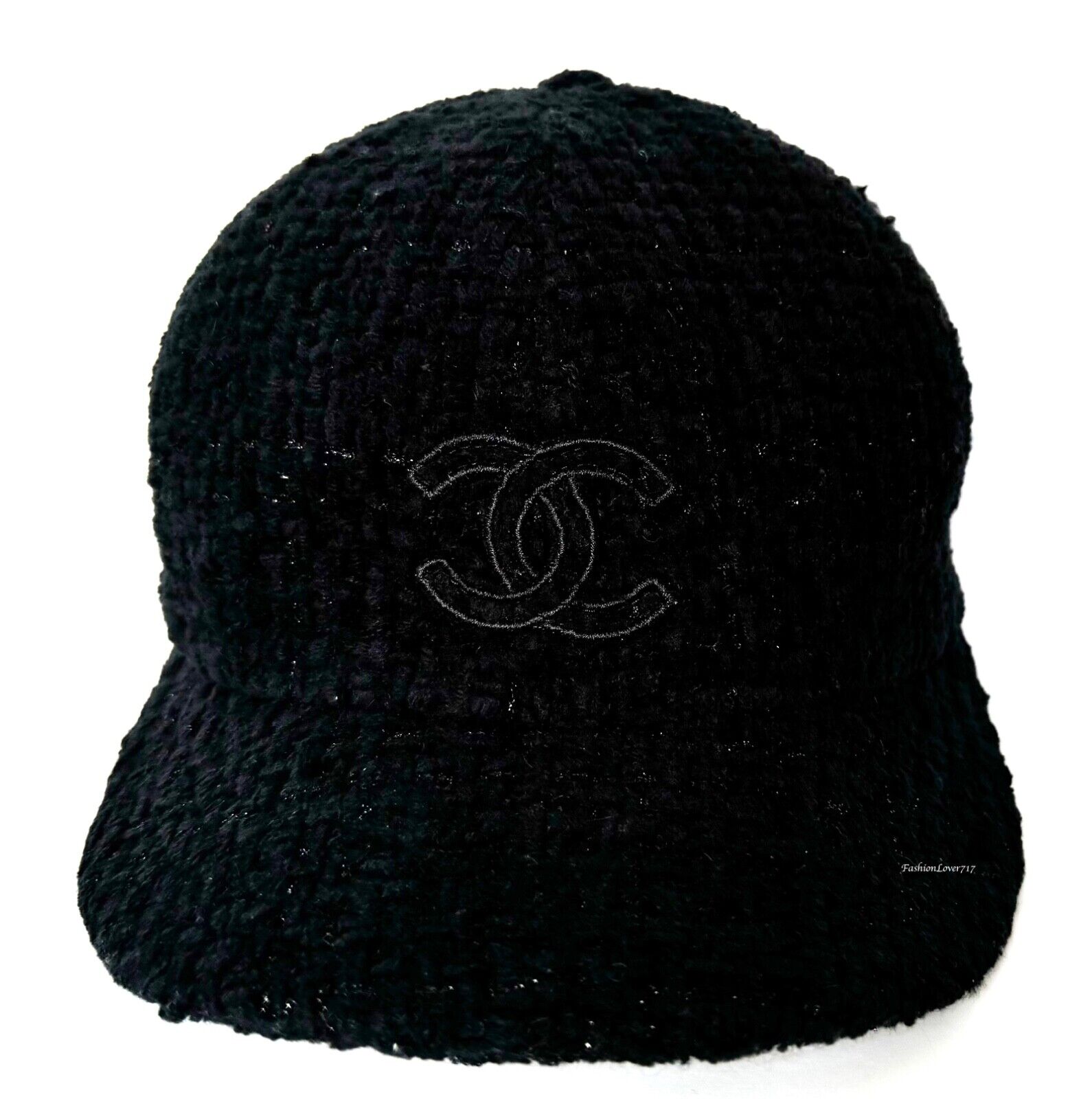 CHANEL 22B BLACK TWEED CC LOGO BASEBALL CAP HAT S | eBay CHANEL 22B BLACK TWEED CC LOGO BASEBALL CAP HAT S | eBay