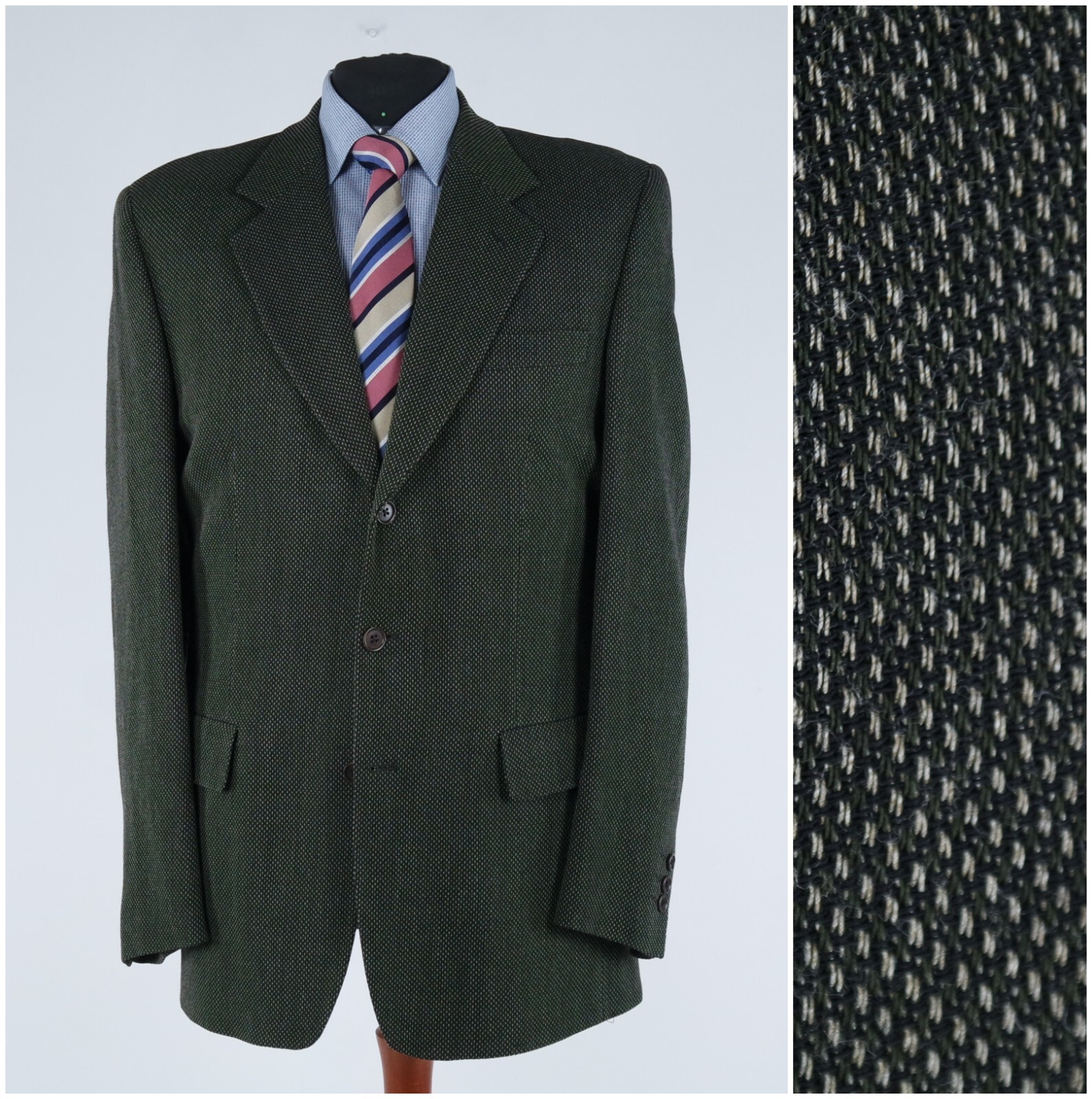Mens Blazer 44L UK Size ADOLFO DOMINGUEZ Dark Grey Wool Sport Coat Jacket