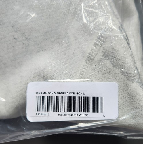 Pre-owned Supreme /mm6 Maison Margiela Foil Box Logo Hooded Sweatshirt White Large In Hand