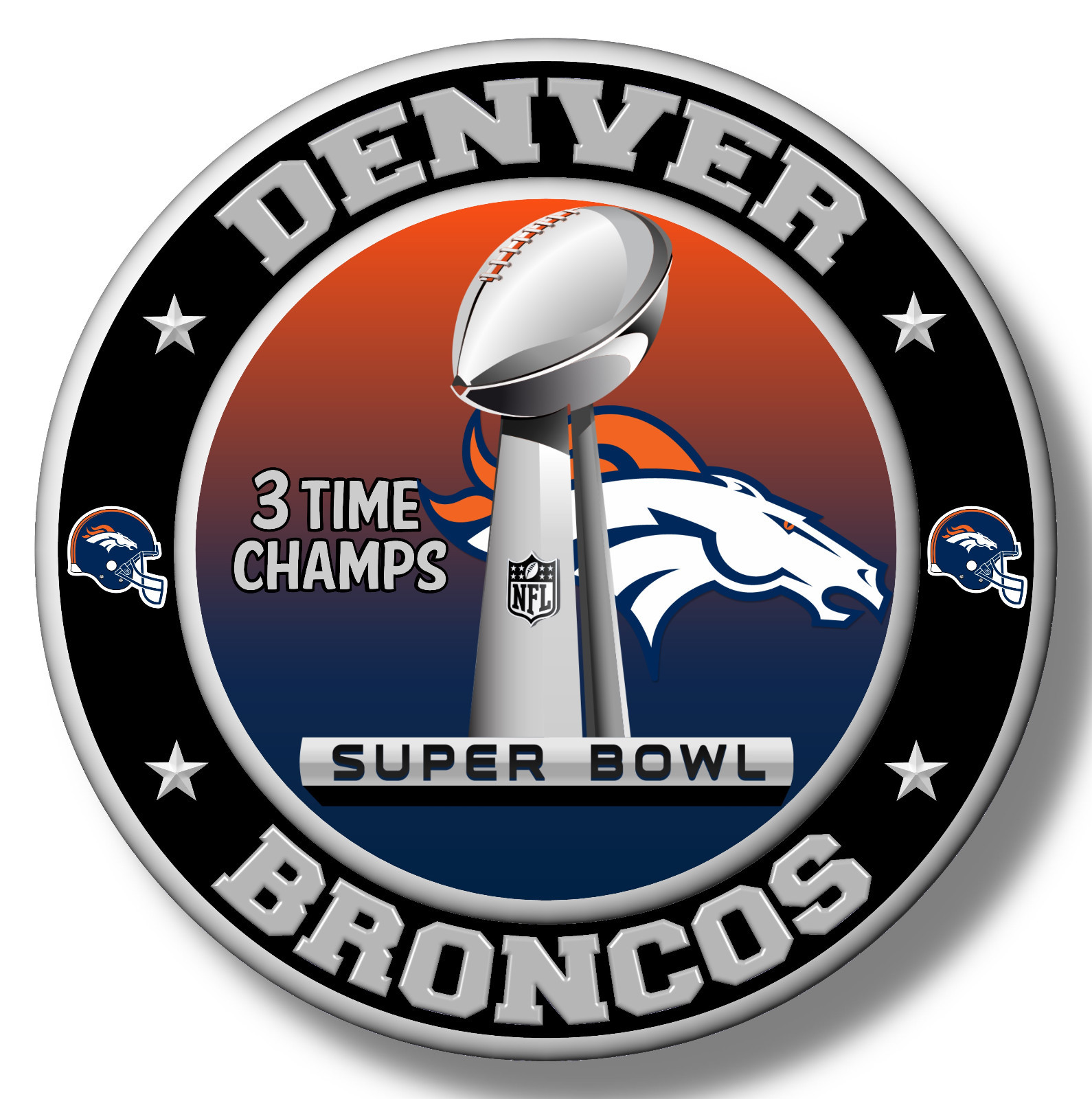 Denver Broncos Super Bowl Championship Sticker, Decal 12