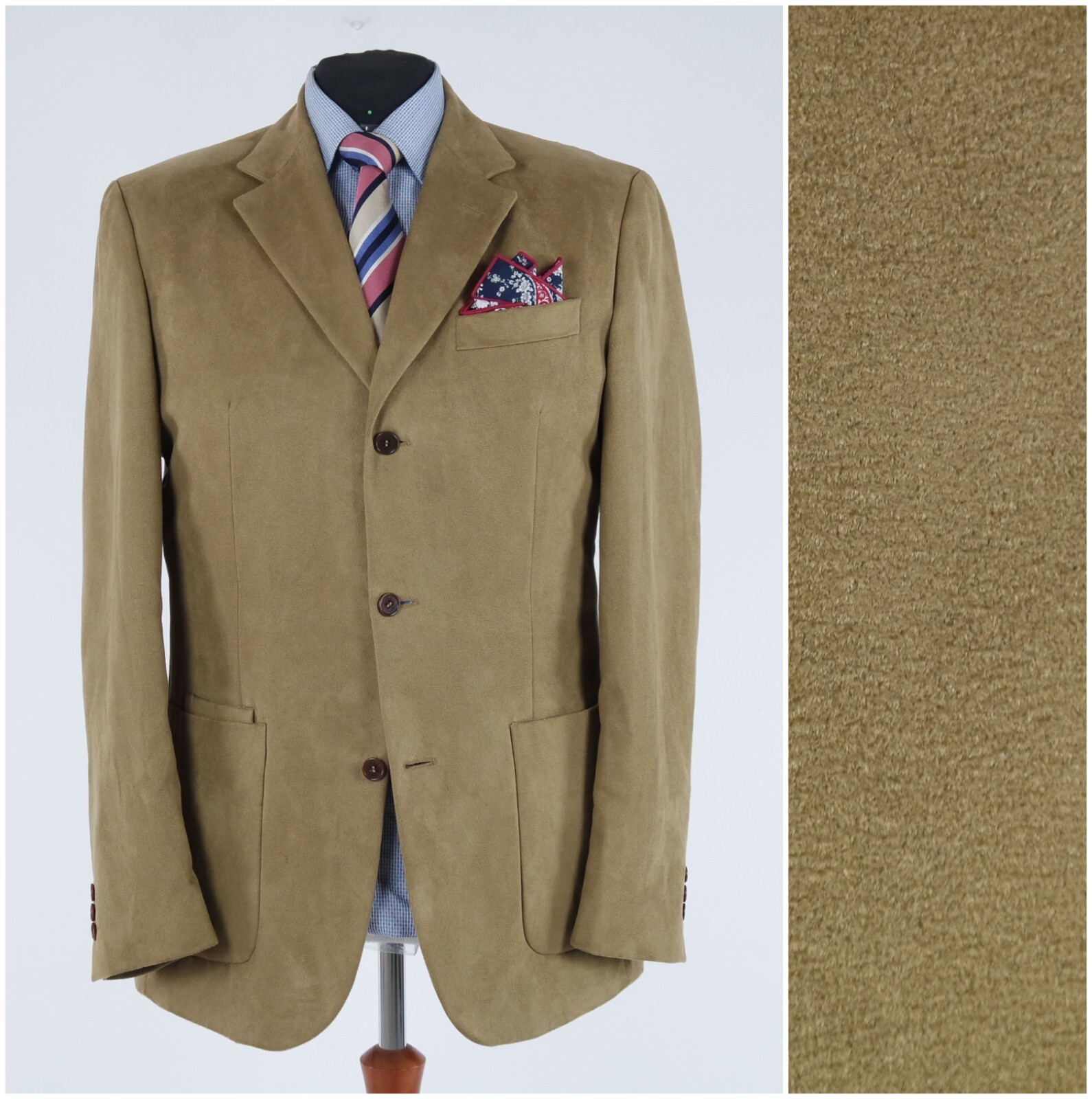 Mens ZARA Sport Coat 44R US Size Beige Blazer Designer