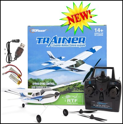 NEW Top Race Remote Control Airplane RC Plane 3 Channel Battery-Powered Radio