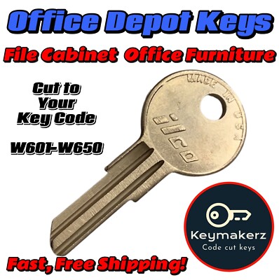 Office Depot File Cabinet Office Furniture Keys Spare Key Cut to Code W601-W650