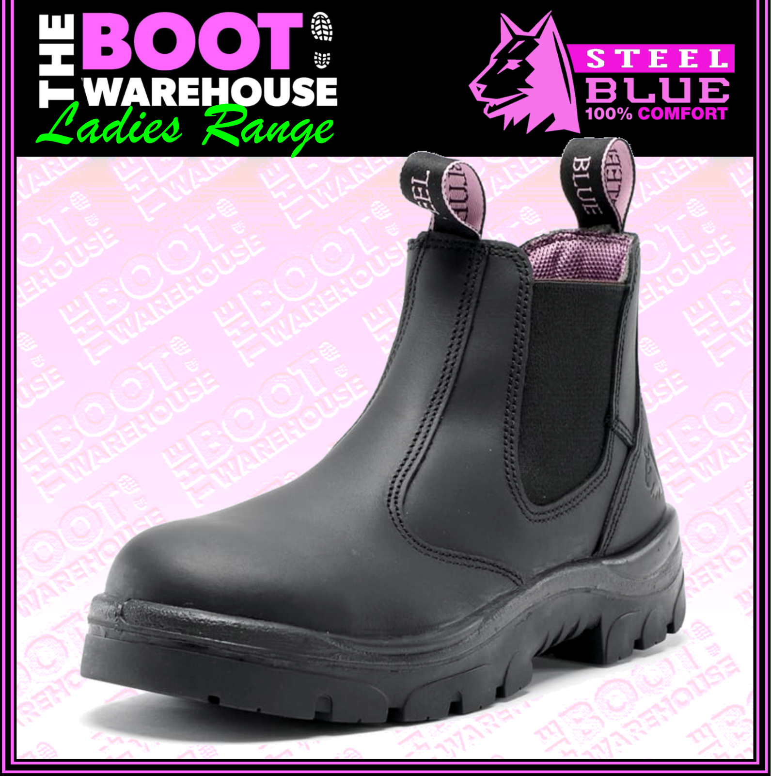 steel blue elastic sided boots