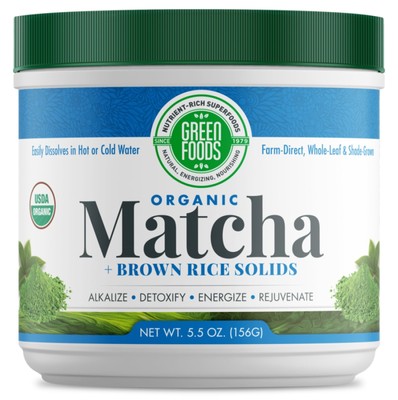 Зеленый чай Green Foods Matcha, 30 порций, 156 г, гранулы