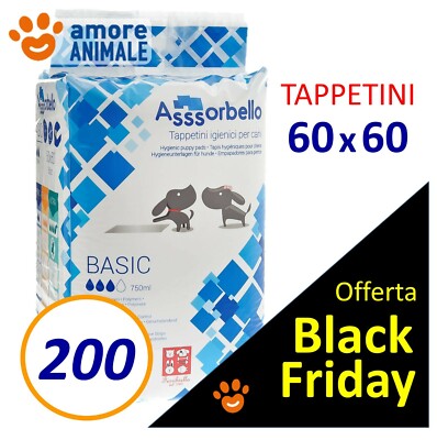 200 TAPPETINI Assorbello 60x60 BASIC - Traverse assorbenti per cani ex Fuss Dog