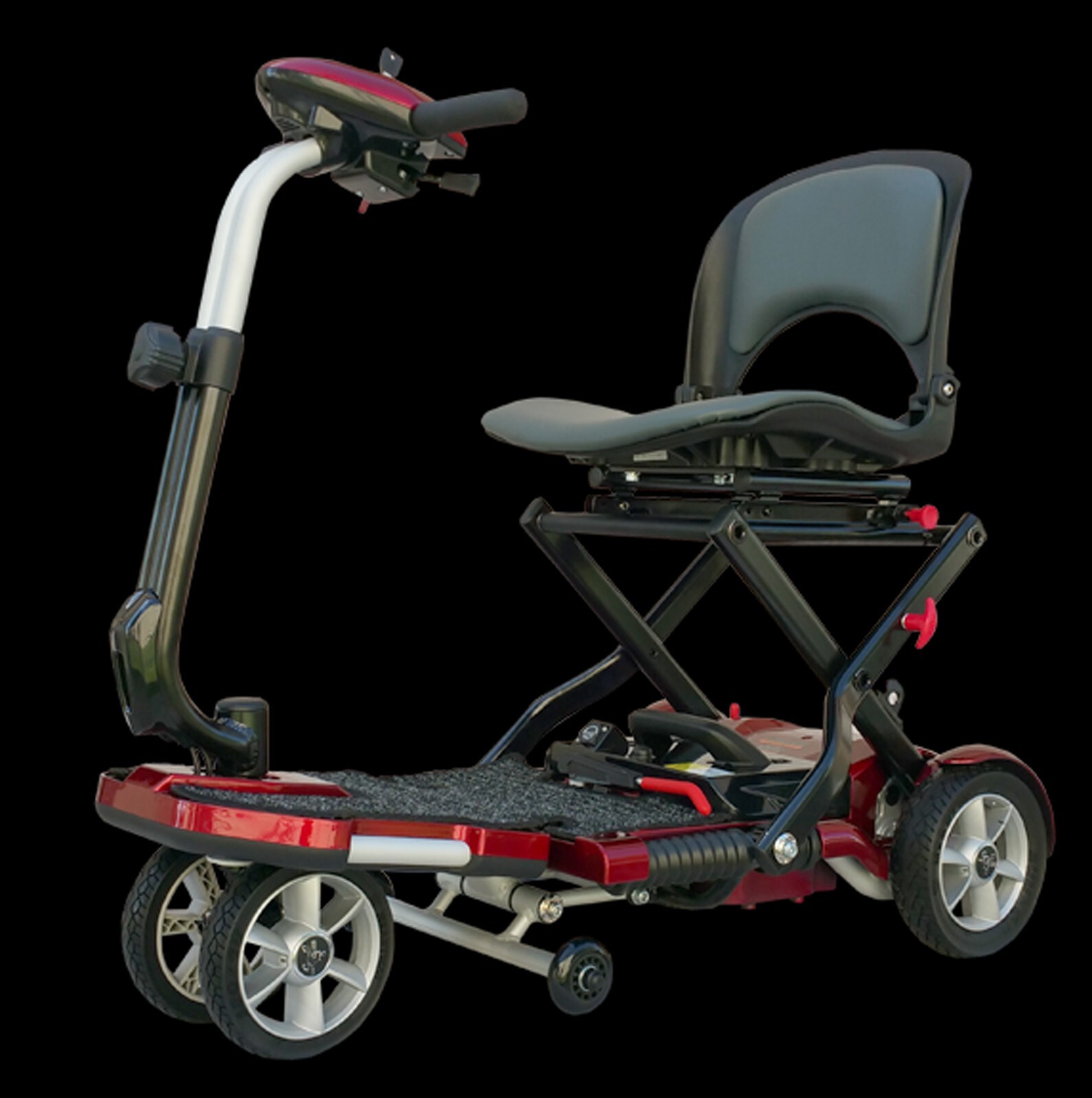 Red EV Rider Transport Plus Manual Folding Power Electric Mo