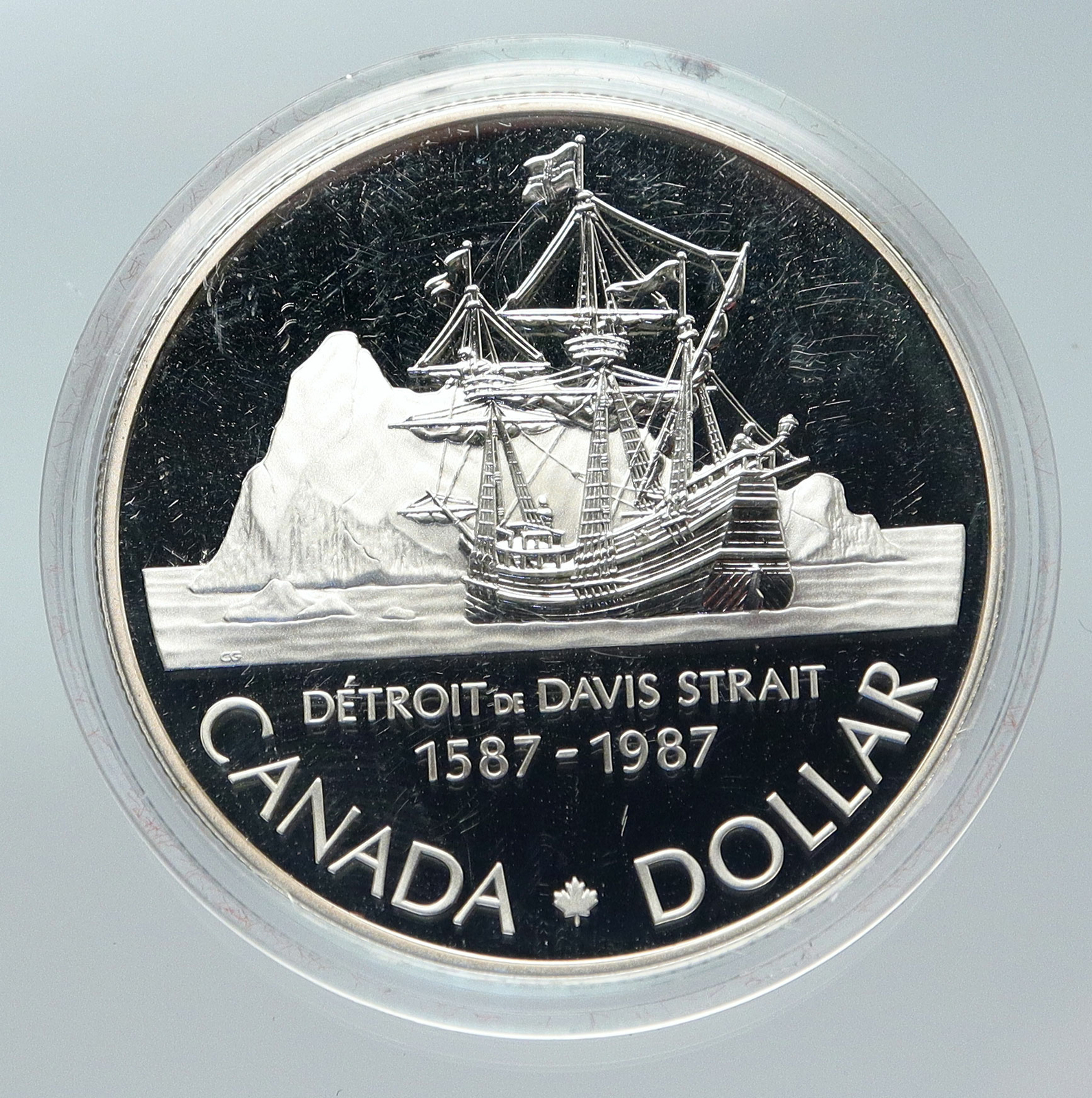 カナ 1980 CANADA UK Queen Elizabeth II John Davis EXPLORER Proof Silver