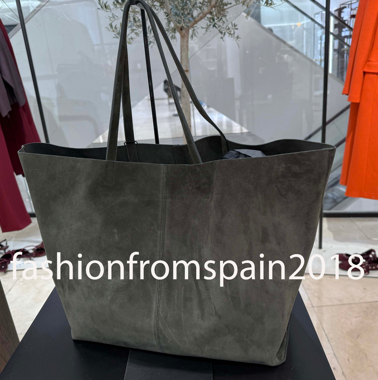 【ZARA】スエードマキシトートバッグ オレンジ | 6136/410/618 ZARA】スエード マキシ トートバッグ 6136/410 (ZARA/トート