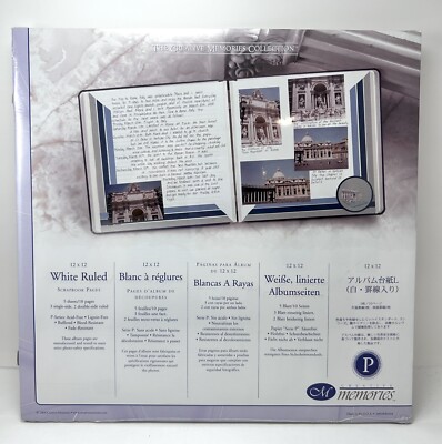 Creative Memories 12x12 Ruled Scrapbook Pages RCM-12R Lined Refill 5 Sheet White