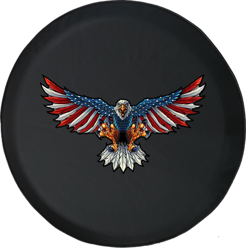 Spare Tire Cover American Flag Bald Eagle Freedom USA Offroad JK Accessories