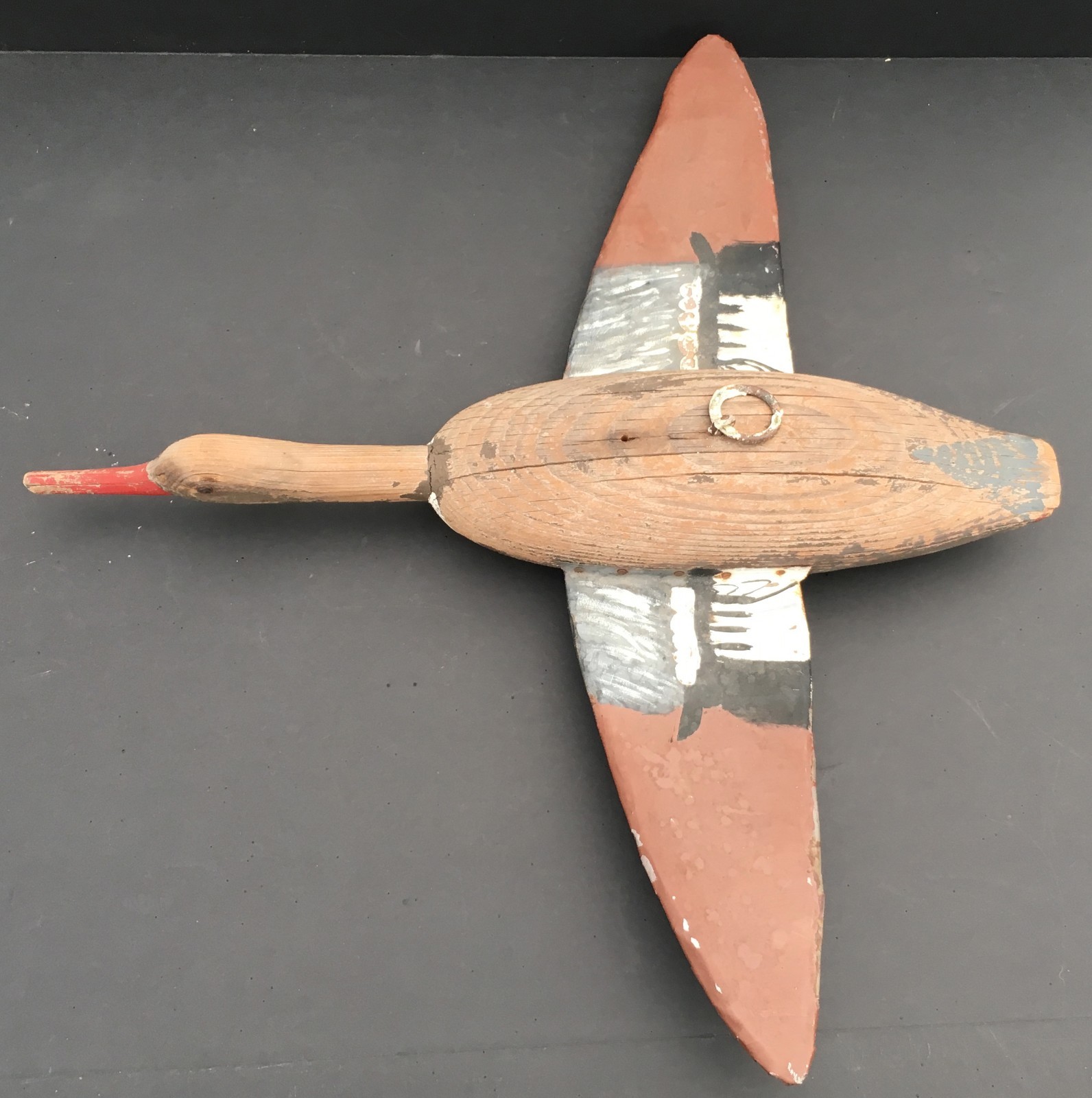 Extremely rare flying Alvin “Gunner” Meekins merganser  decoy