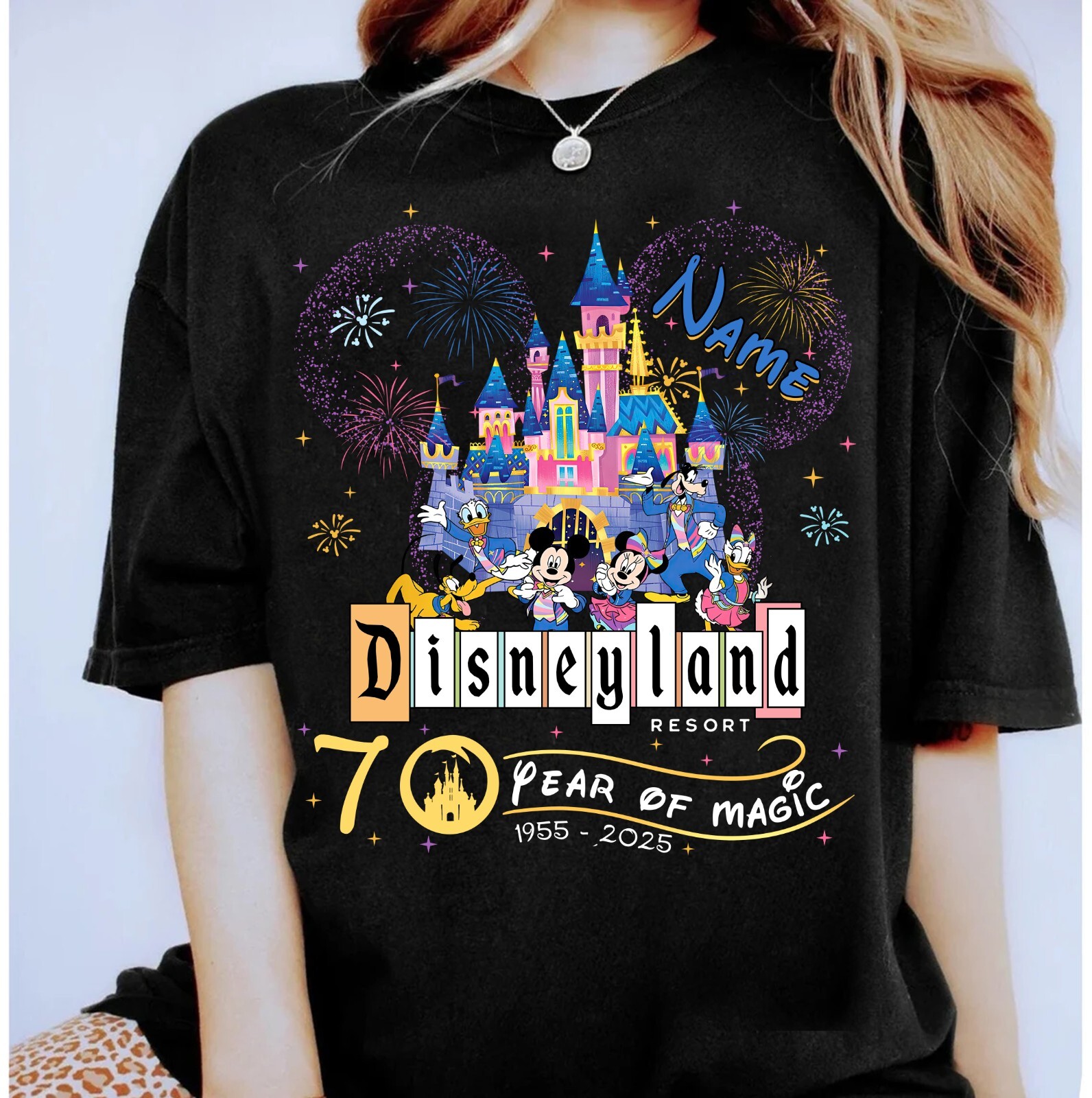 Custom Name Disneyland 70th Anniversary Mickey & Friends