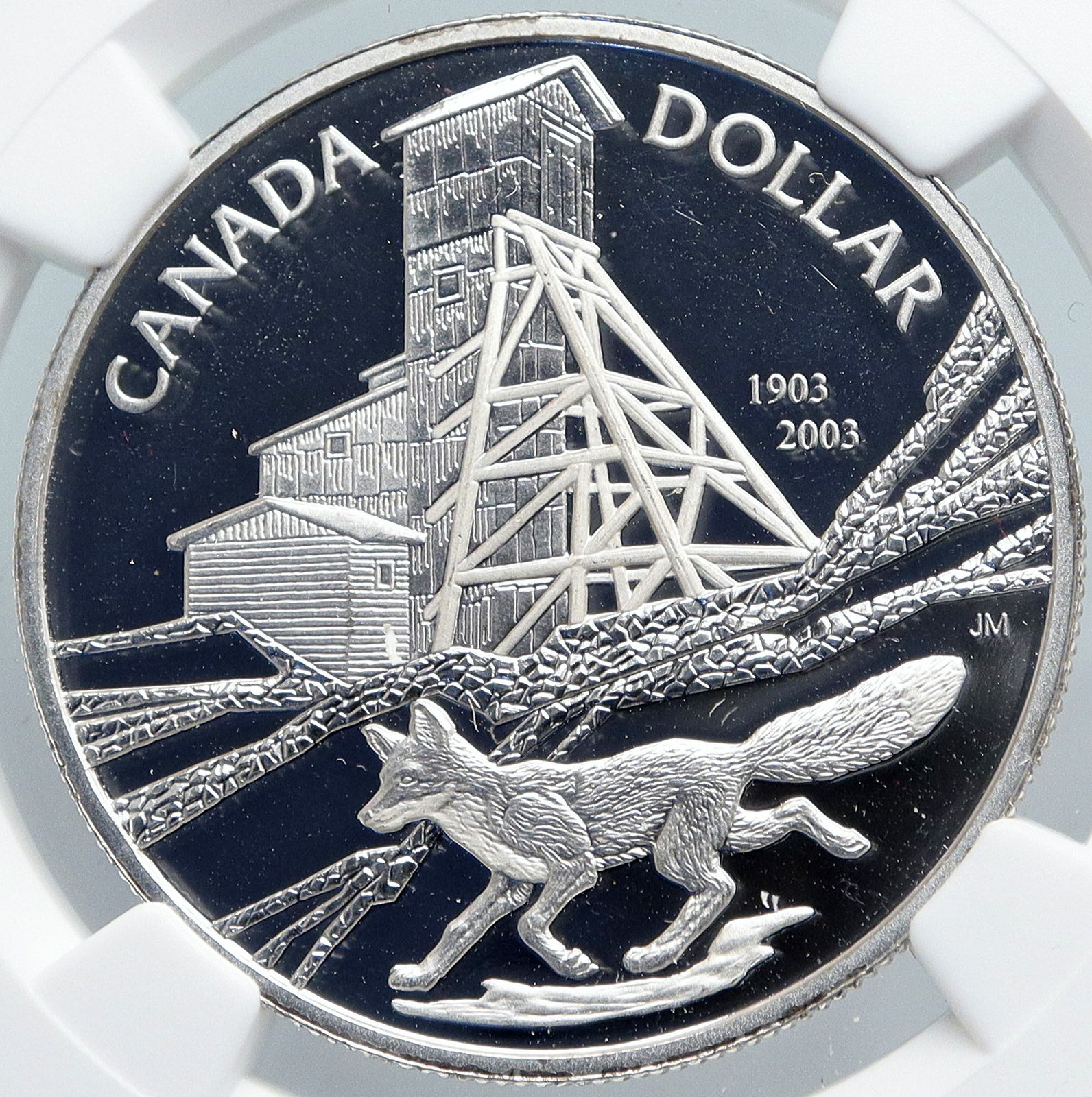 2003 CANADA UK Elizabeth II COBALT Silver Centennial Proof $1 Coin