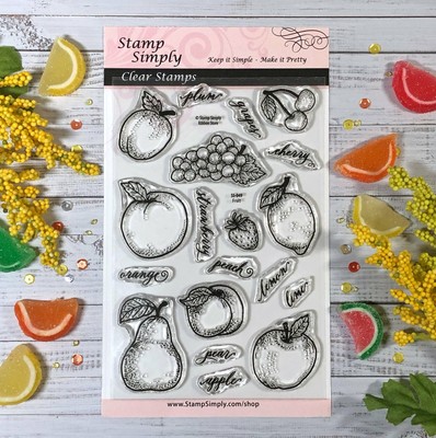 Stamp Simply Clear Stamps Fruit Shapes - 4x6 Inch Sheet - 19 Pieces
