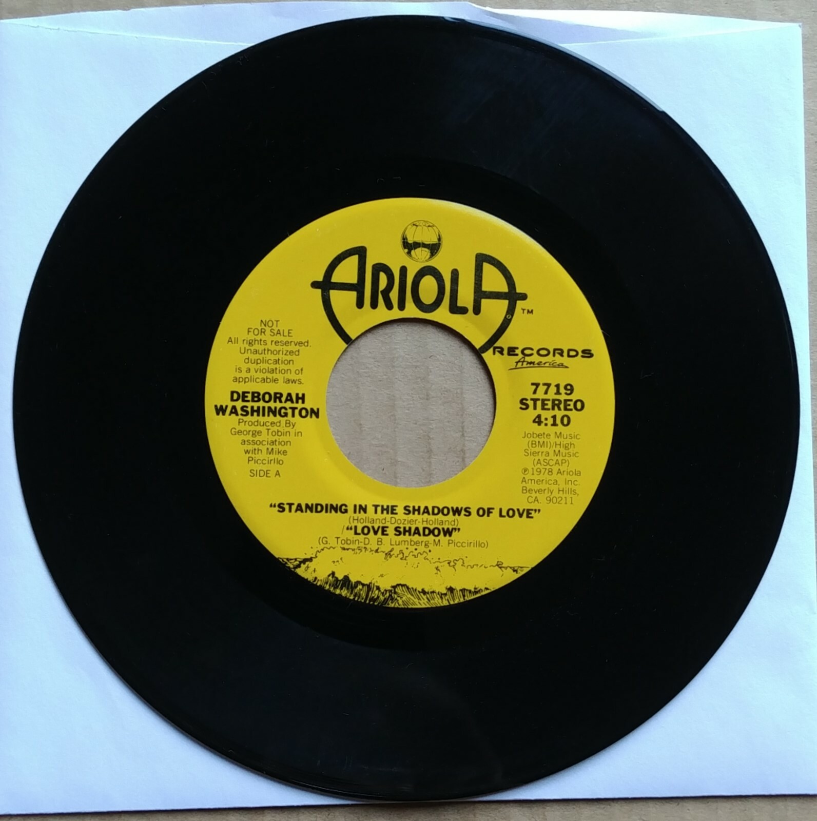 DEBORAH WASHINGTON Standing In The Shadows Of Love PROMO 45