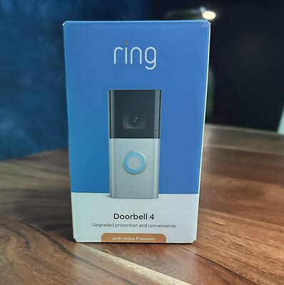 Ring Video Doorbell 4  Smart Wi-Fi  Wired/Battery Operated Satin Nickel