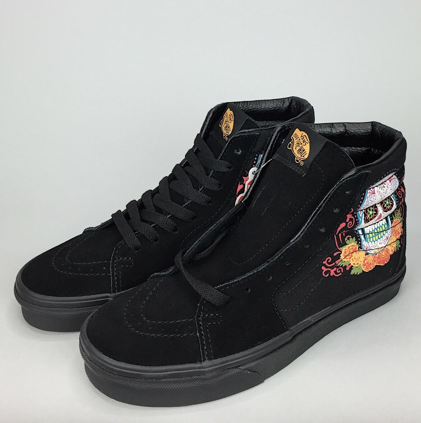 

VANS Sk8-Hi (Dia De Vans) Черные мульти-мужские парусиновые кроссовки для скейтбординга 8 Day of the Dead, Черный, Vans Sk8-Hi
